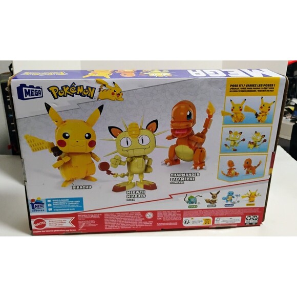 MATTEL MEGA CONSTRUX POKEMON BUILD & SHOW KANTO REGION TRIO NIB NEW IN BOX - Picture 6 of 8